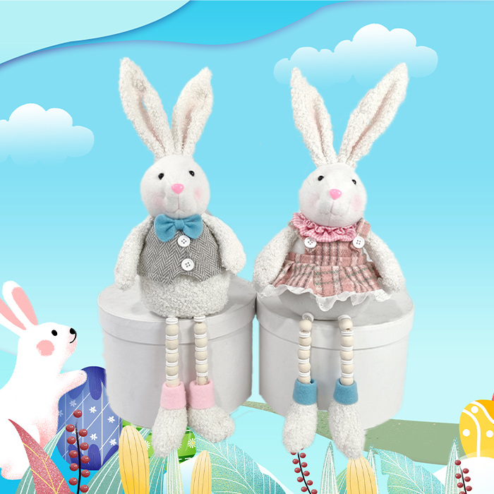 Sıcak Satış Dolması Paskalya Tavşanı Tavşan Oyuncaklar Renkli Boncuk Bacaklar