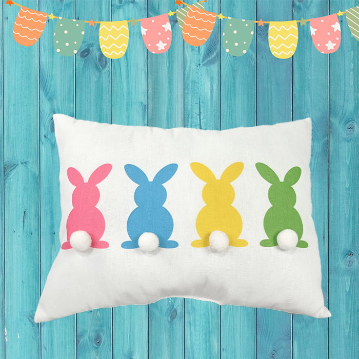 Colorful Easter Bunny Cushion Cover - Wholesale Deal!