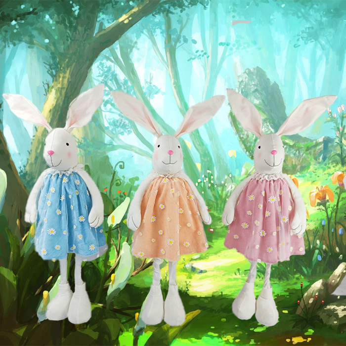 Muñeco de conejito de Pascua: juguete de conejo estirado para ti