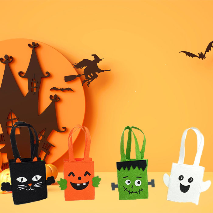 Halloween Candy Felt Tote Bag for Trick-or-Treating