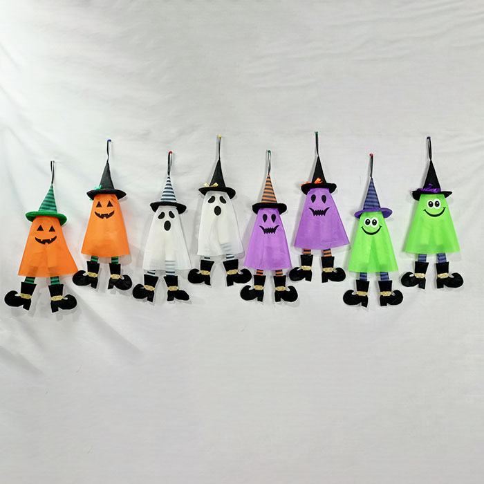 Chapeau de sorcière fantôme coloré, décoration à suspendre pour Halloween