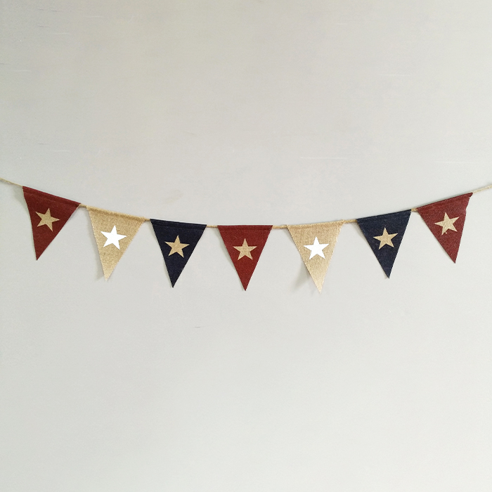 Independence Day Burlap Bunting Banner For Fourth Of July