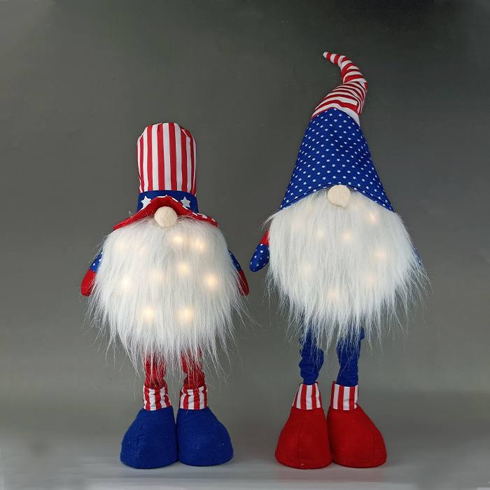 Gnome Patriotik Skandinavia LED untuk 4 Juli