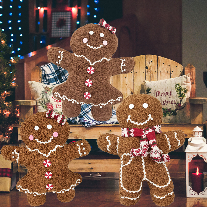 Mainan Anak Patung Plush Lelaki Karamel Gingerbread Krismas