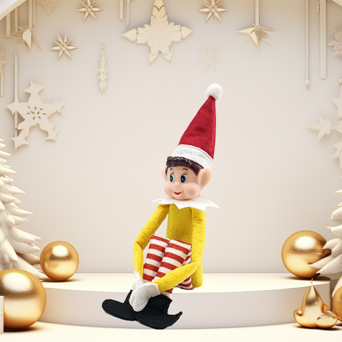 Bambola elfo di Natale Scaffale per libri di Natale Elfo Simpatici giocattoli di peluche