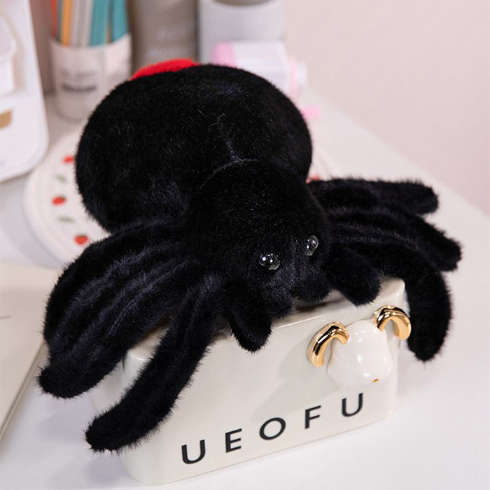 Black Spider Plush Toy - Halloween Si...