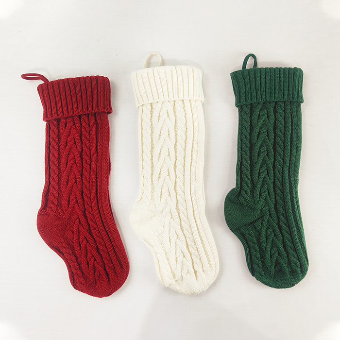Factory Wholesale Christmas Woolen Knit Stocking