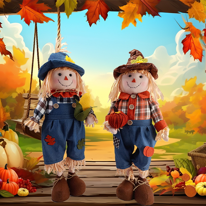 Standing Scarecrow Doll For Harvest Festival Decorations