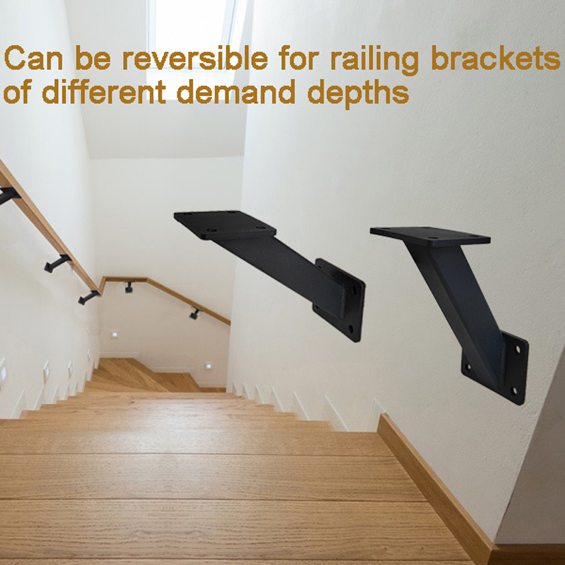 Paquete de 4 soportes de pasamanos para escaleras, resistentes, soportes de pasamanos cuadrados, adecuados para soporte de escalera de pasamanos rectangular cuadrado, barandilla, pasamanos exteriores, escaleras (9)5m5