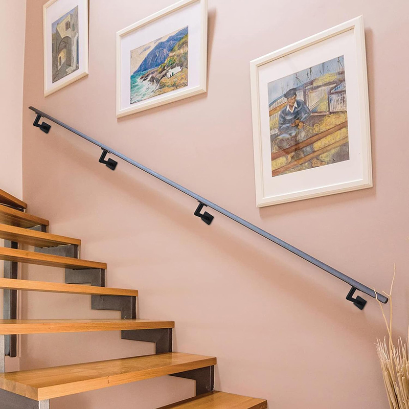 Handrail Brackets, 4pcs Heavy Duty Steel Square Hand Rail Brackets for Staircase Stair Railing (6)n9c