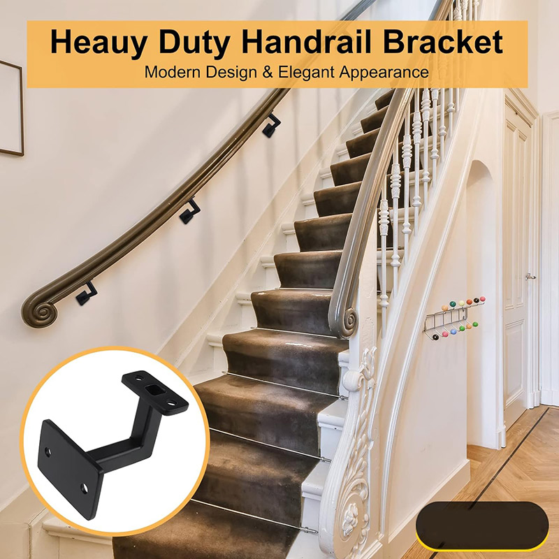Izibiyeli ze-Handrail, i-4pcs i-Heavy Duty Steel i-Square Hand Brackets ye-Square ye-Square ye-Brackets ye-Staircase Stair Railing (8)1r1