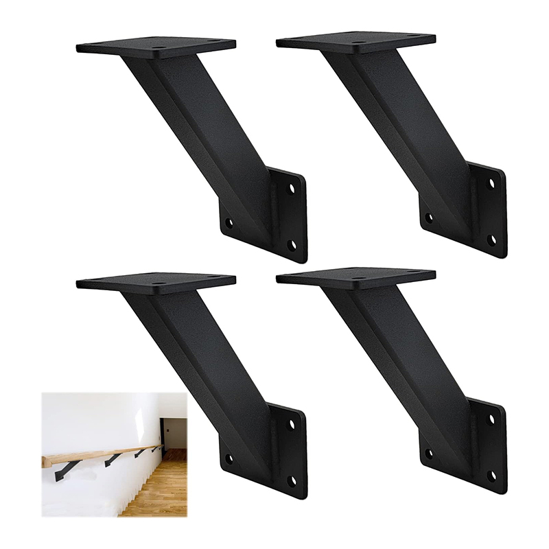 4 Pack Handrail Stair Brackets Heavy Duty, Square Handrail Brackets,Suitable for Square/Rectangular Handrail Stair Support, Guardrail, Outdoor Handrails, Staircases