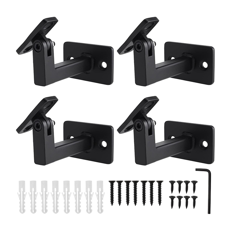 Swivel Handrail Brackets Heavy Duty Adjustable Square Hand Rail Brackets for Staircase Stair, Pack of 4