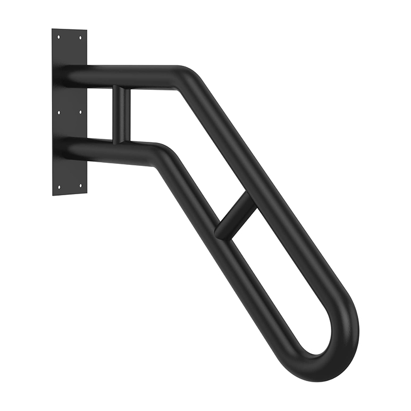 Handrail for Outdoor Grab Bar Frossvt Wall Mount Handrail, 25.8" Outdoor Handrail for Garage, Porch, Garden 1 to 3 Steps Stairs (Black)