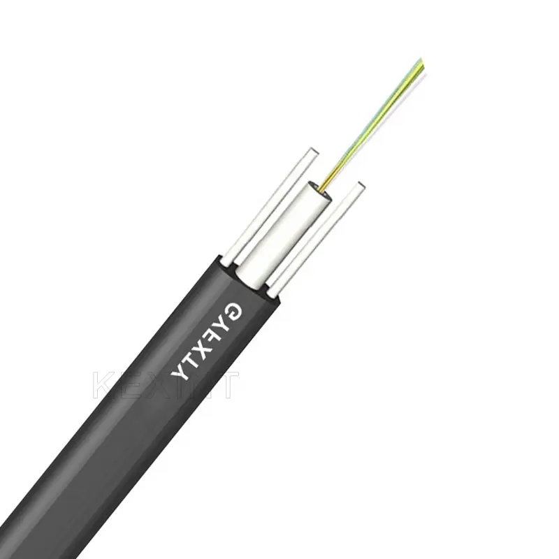 Cable de fibra optica no blindado de tubo holgado central kwa nje GYFXTY 2 4 8 12 24 nucleos
