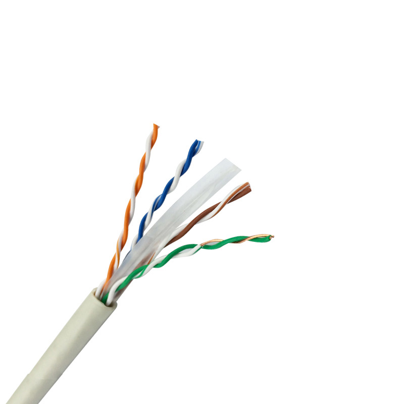 Cat6 Ethernet Bulk Kab, 1000ft (305m), UL ki nan lis, 23AWG Solid Pure Bare Copper Wire, 550MHz, Unshielded (UTP), PVC CMR Imaj Prezantasyon