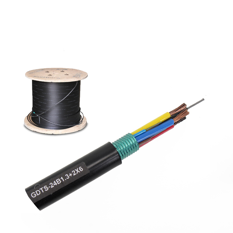Cable compuesto de energía óptica con cinta de acero GDTS GDTA Cable de transmisión híbrido de fibra 12 24 CORE
