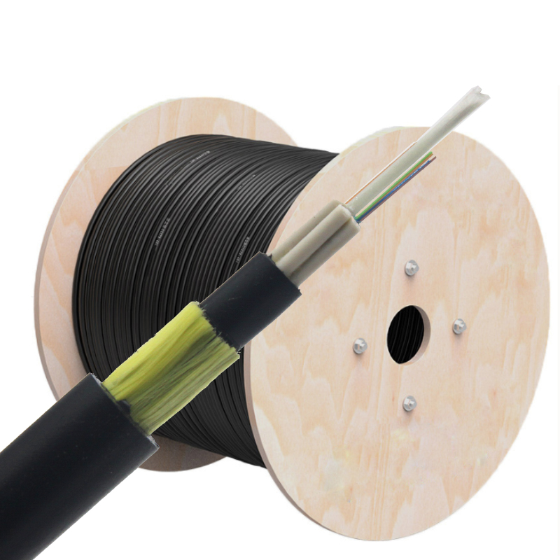 Cable de fibra óptica monomodo de 24 núcleos para exteriores, cable ADSS aéreo