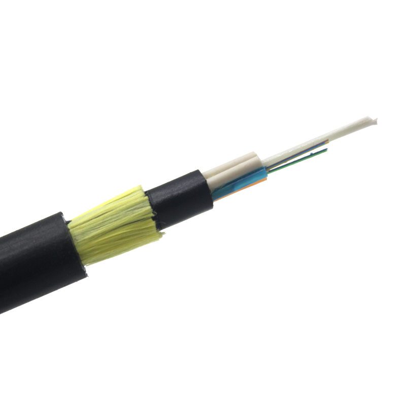 Cable de fibra óptica monomodo G652D de 24 núcleos para exteriores ADSS FTTH