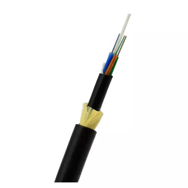 Udendørs fiberoptisk kabel G652D ADSS 1KM SM 12 24 48 144 Kerne 100m 200m Spændvidde