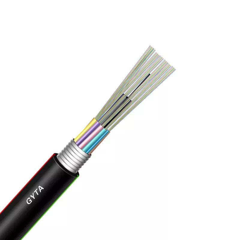 Cable de fibra óptica monomodo GYTA G.652D blindado para exteriores