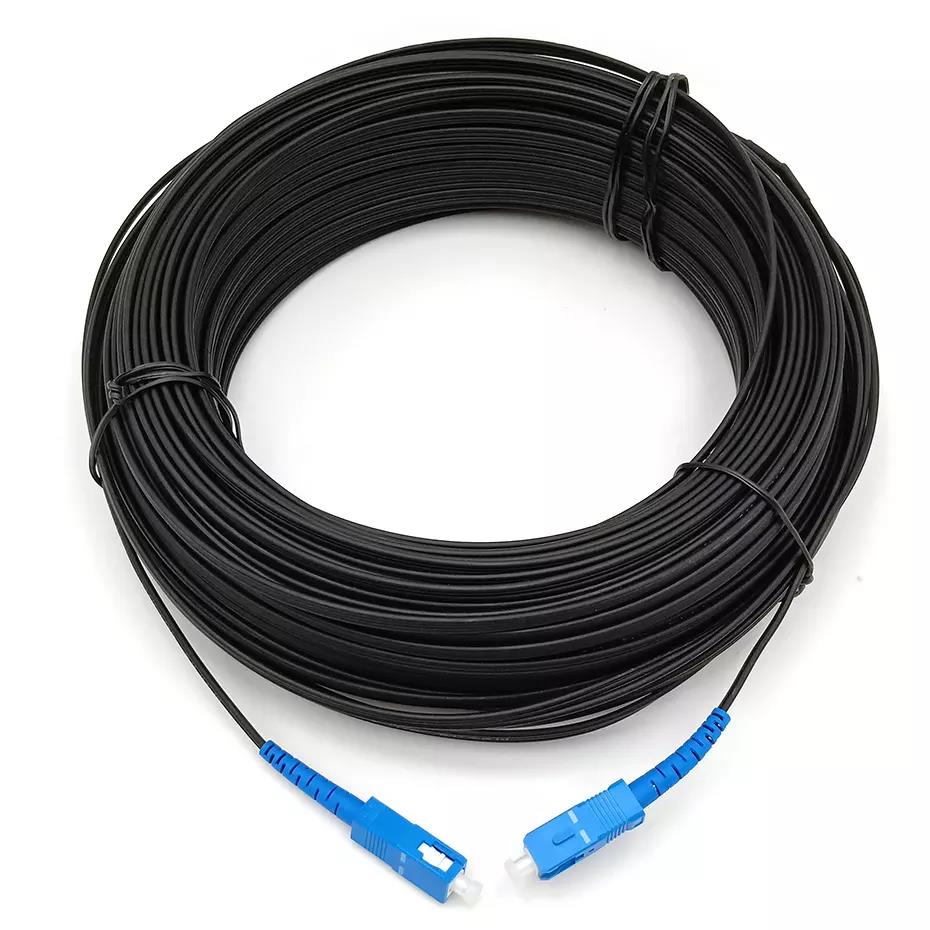 Descenso de cable de fibra óptica G657A1 resistente al fuego LSZH con conector SC/UPC