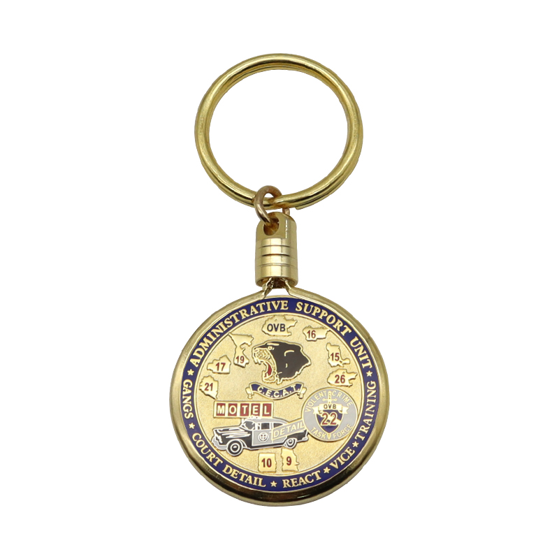 Výrobca Kovová kľúčenka na mince s držiakom