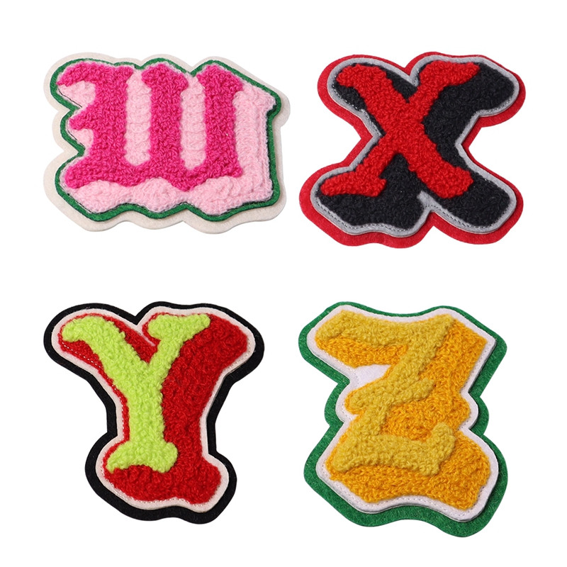 Colorful Alphabet A To Z Letters Chenille Embroidery Patch For Cloth (5)