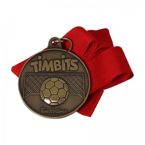 Manufacture Custom Antique Bronze Football Medal For Souvenir