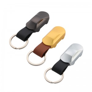 Fashion Luxury Car Leather Metal Keychain For Gift