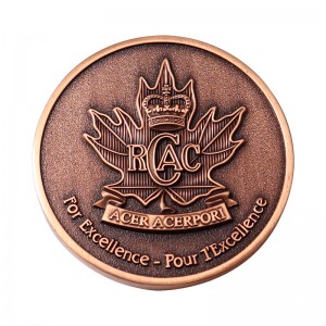 कस्टम रॉयल कॅनेडियन आर्मी RCAC आव्हान नाणे