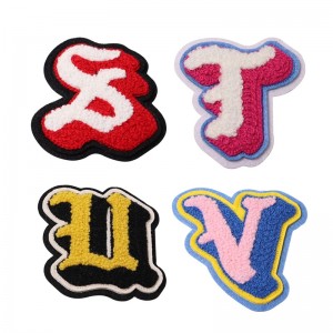 Factory wholesale Big Smiley Face Sewn on Designer Patches Chenille Patches