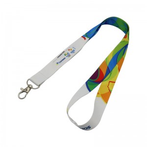 OEM/ODM China Custom Logo Lanyards Keychain High Quality Promotional Gift Items Giveaway Sets Polyester Full Color Printing Neck Strap Lanyard Pen Holder with Silicone Ring
