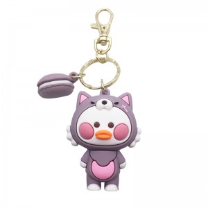 Custom Cartoon Character Kid Keyring Toy Rubber 3D Soft Anime PVC Keychain