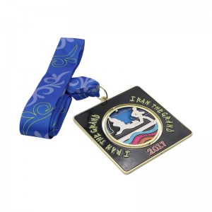 Square Round Spinning Souvenir Medal With Lanyard
