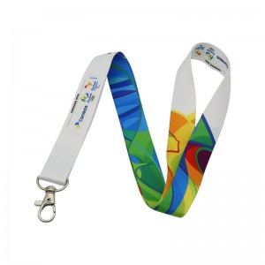 OEM/ODM China Custom Logo Lanyards Keychain High Quality Promotional Gift Items Giveaway Sets Polyester Full Color Printing Neck Strap Lanyard Pen Holder with Silicone Ring