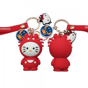 Custom Rubber PVC Cartoon Cute Anime Hello Kitty Keychain