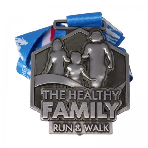 مدال متال دویدن و پیاده روی خانوادگی بدون رنگ آمیزی