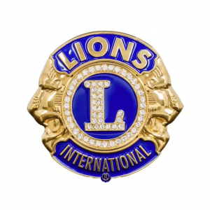 Metalowa przypinka z flagą Lion Club w kształcie OEM