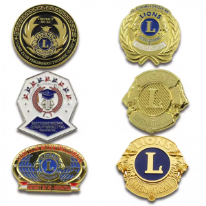 Huy hiệu pin câu lạc bộ sư tử cờ kim loại thiết kế OEM