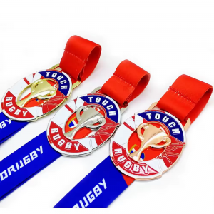 Square Round Hollowing Out Sport Medal With Lanyard