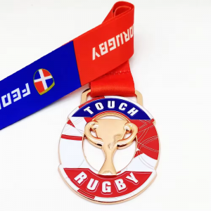 Square Round Hollowing Out Sport Medal With Lanyard