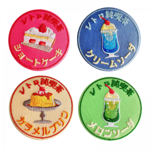 Custom Embroidered Stitch Cartoon Anime Round Button Badge Tinplate Pin