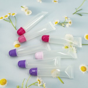 ຂາຍສົ່ງ Custom ເຄື່ອງສໍາອາງພາດສະຕິກ Mini Soft Tube Lip Gloss Squeeze Tube