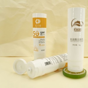 Custom Print D35mm Facial Cleanser Sunscreen lotion Packaging Soft Cosmetic Tube With Screw Flip Top Lid Open The Tail Unsealed