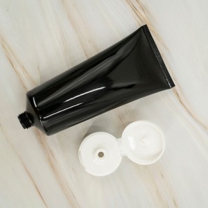 Customized Logo Empty Gloss Black Refillable Plastic Lotion Squeeze Cosmetic Tube