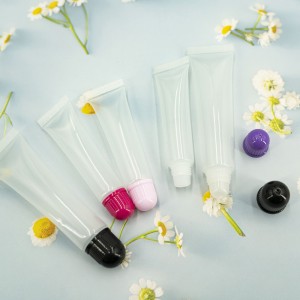 Custom Wholesale Logo Color Print Plastic Cosmetic Packaging PE Squeeze Soft Lip Gloss Tube Lip Balm Container