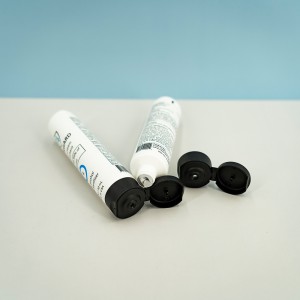 Low MOQ Custom Cream Tube Plastic Container Soft Cosmetic Packaging White Skincare Tube Round Empty PE Squeeze Tube