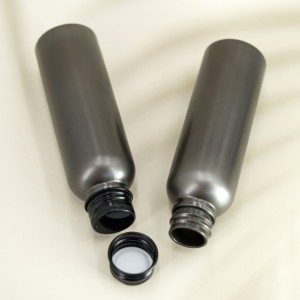 Factory Direct Supply Plastic PET Black Shampoo Round Pump Bottles Luxury