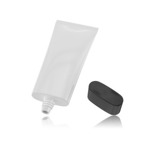 Flat Tubes Cosmetic Packaging Sunscreen Cream Tube New UV Printing Technology White Plastic White or Custom Screw Cap